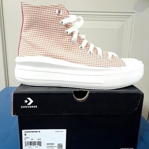 Converse All Star Move Platforms In Checkered, Size 8